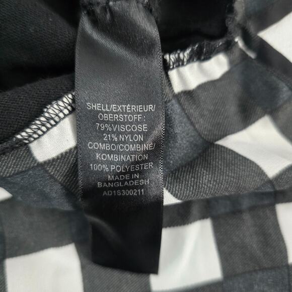 Adrianna Papell Women’s Black Long Sleeve Sweater Top Buffalo Check Collar Hem M - Picture 7 of 8